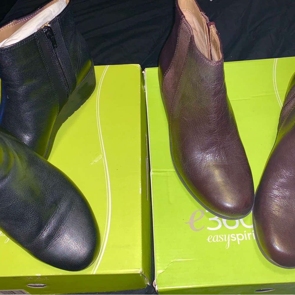 Easy Spirit (2 pairs) black & dark brown. Selling both pair together!